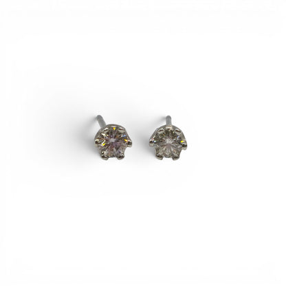9ct white gold diamond stud earrings  sh25184l