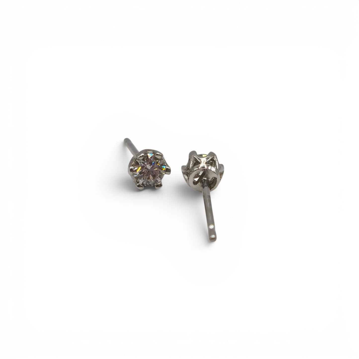 9ct white gold diamond stud earrings  sh25184l