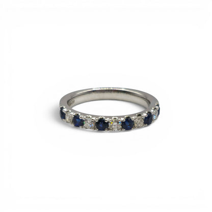 18ct white gold sapphire and diamond  half  eternity ring  sh27169b