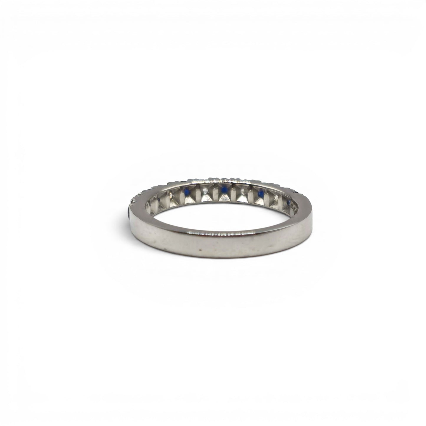 18ct white gold sapphire and diamond  half  eternity ring  sh27169b