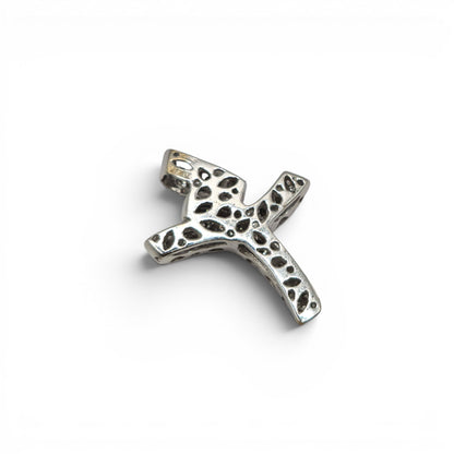 18ct white gold diamond abstract cross pendent  sh24900l
