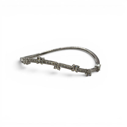 18ct white gold diamond hinged bangle  sh27244b