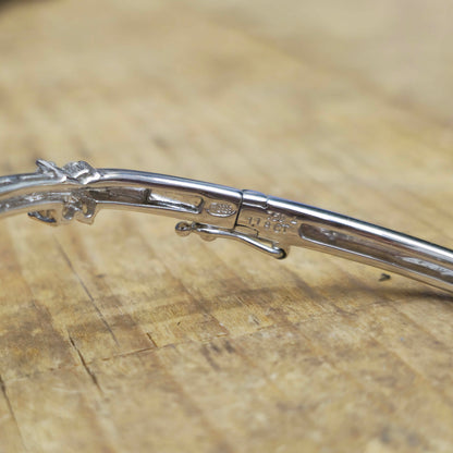 18ct white gold diamond hinged bangle  sh27244b