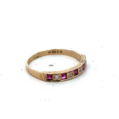 9ct yellow gold ruby and diamond ring sh27266b