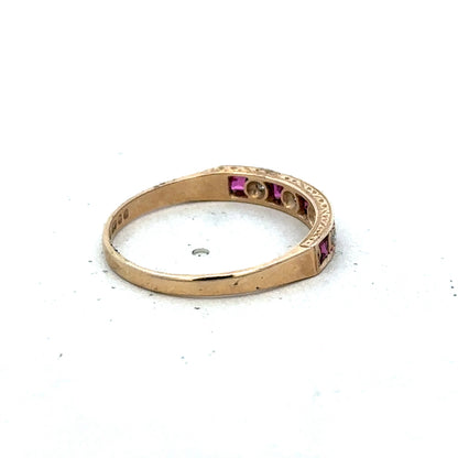 9ct yellow gold ruby and diamond ring sh27266b