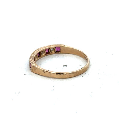 9ct yellow gold ruby and diamond ring sh27266b
