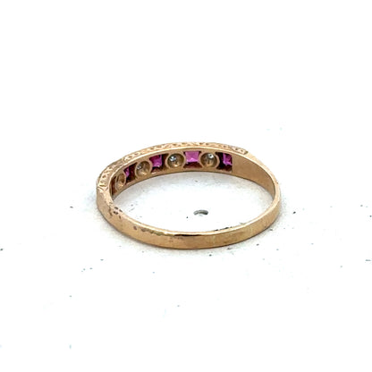 9ct yellow gold ruby and diamond ring sh27266b