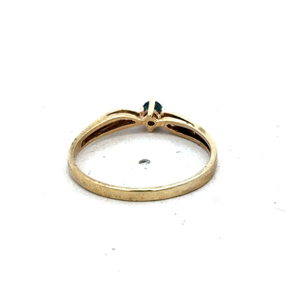 9ct yellow gold sapphire and diamond ring size O (sh25514l)