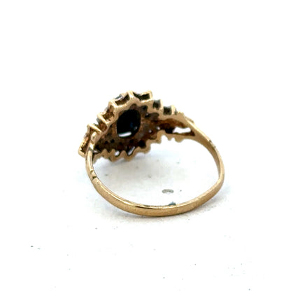 9ct yellow gold sapphire and diamond ring size L (sh25292l)