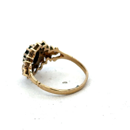 9ct yellow gold sapphire and diamond ring size L (sh25292l)