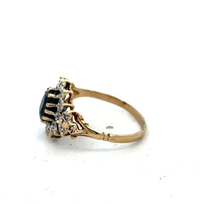 9ct yellow gold sapphire and diamond ring size L (sh25292l)