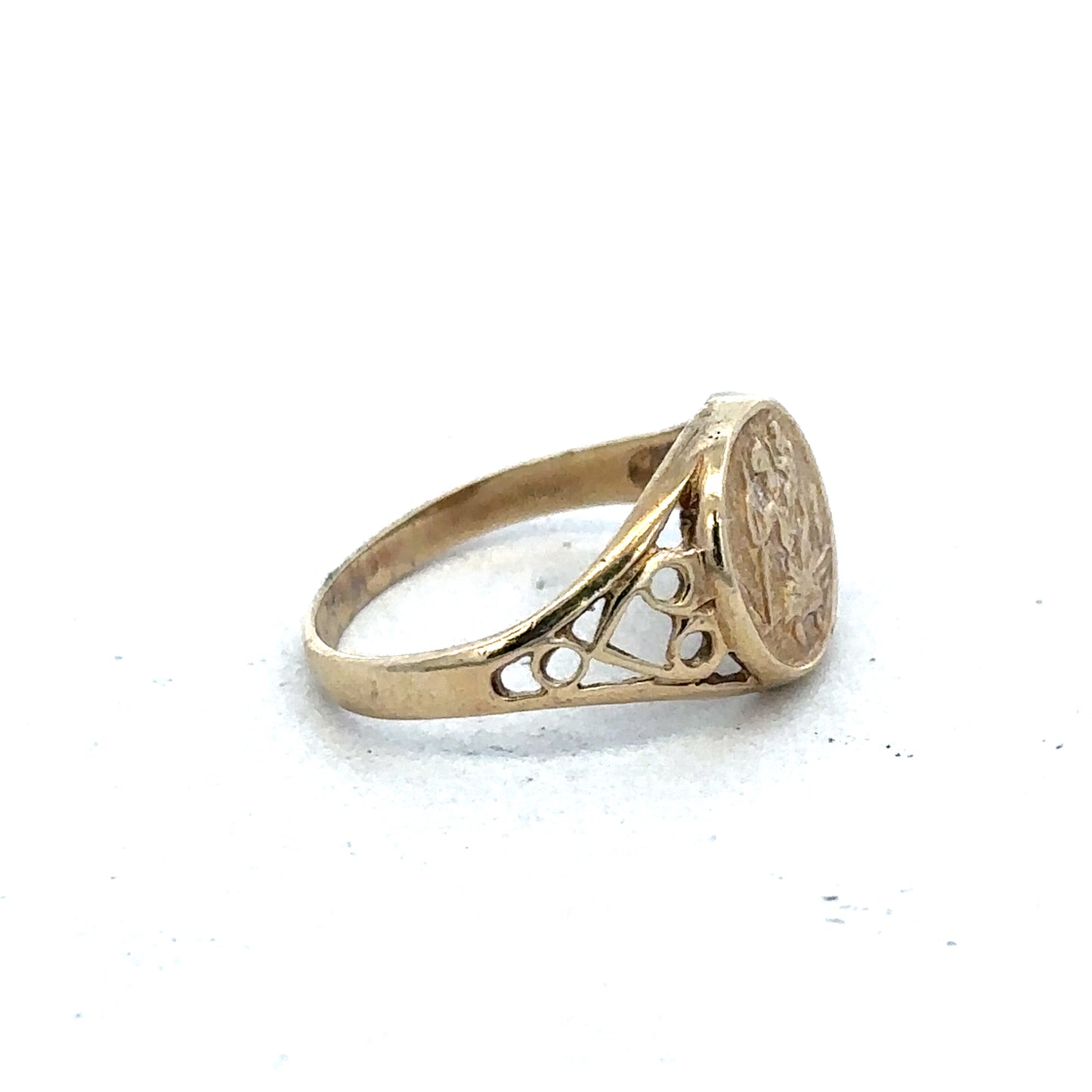 9ct yellow gold ring size K (sh25334l)