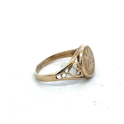 9ct yellow gold ring size K (sh25334l)