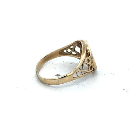 9ct yellow gold ring size K (sh25334l)