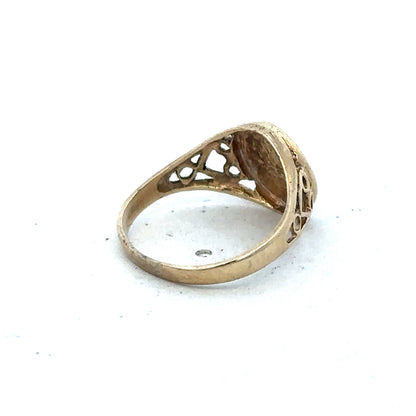 9ct yellow gold ring size K (sh25334l)