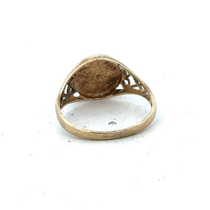 9ct yellow gold ring size K (sh25334l)