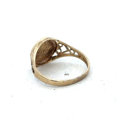 9ct yellow gold ring size K (sh25334l)