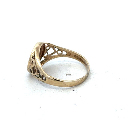 9ct yellow gold ring size K (sh25334l)