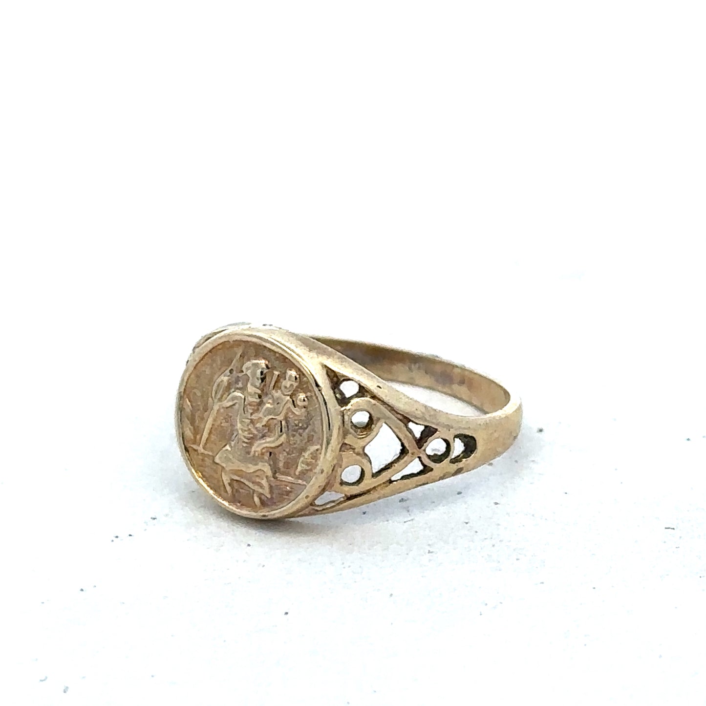 9ct yellow gold ring size K (sh25334l)