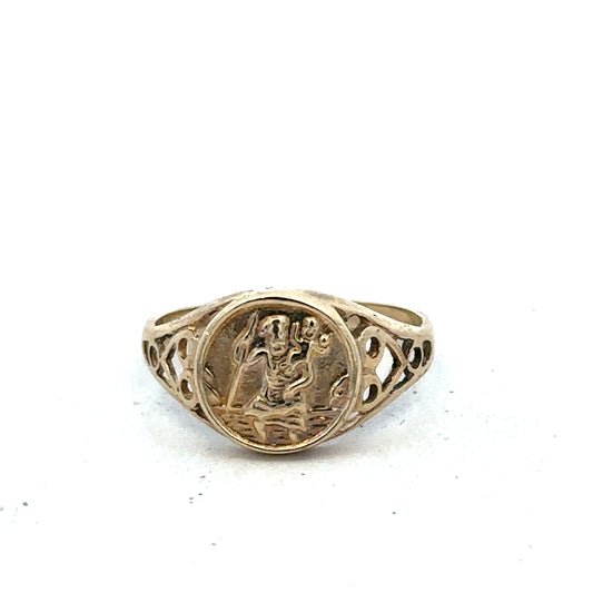9ct yellow gold ring size K (sh25334l)