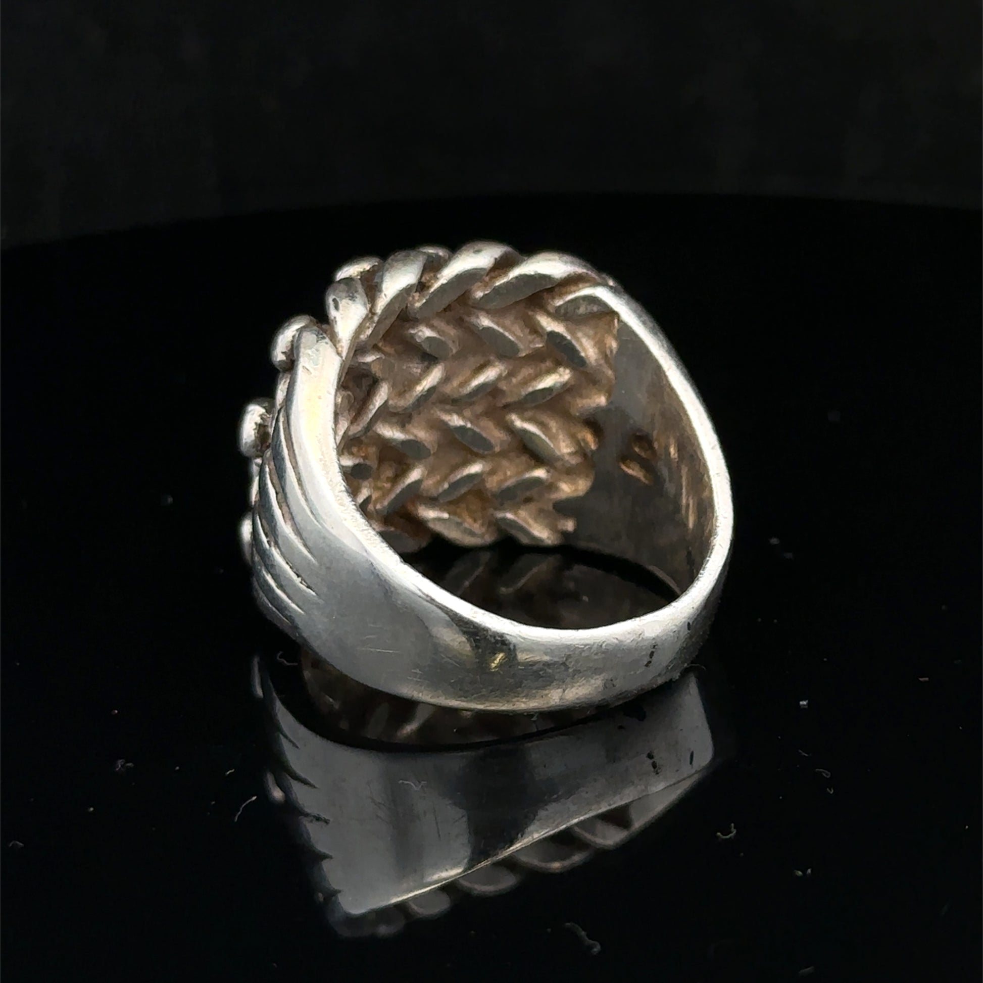 Silver keeper ring size Z1 by Reeves and Sons, showcasing a detailed close-up of the elegant silver ring design.