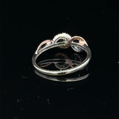 9ct white gold diamond ring in size M with sparkling diamonds, crafted by Reeves and Sons.