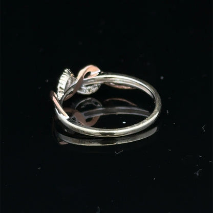9ct white gold diamond ring in size M with sparkling diamonds, crafted by Reeves and Sons.