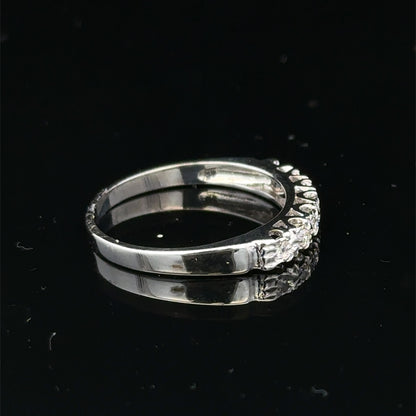 9ct white gold diamond ring in size O with sparkling diamonds, crafted by Reeves and Sons.