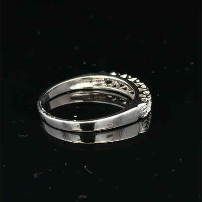 9ct white gold diamond ring in size O with sparkling diamonds, crafted by Reeves and Sons.