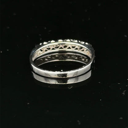9ct white gold diamond ring in size O with sparkling diamonds, crafted by Reeves and Sons.