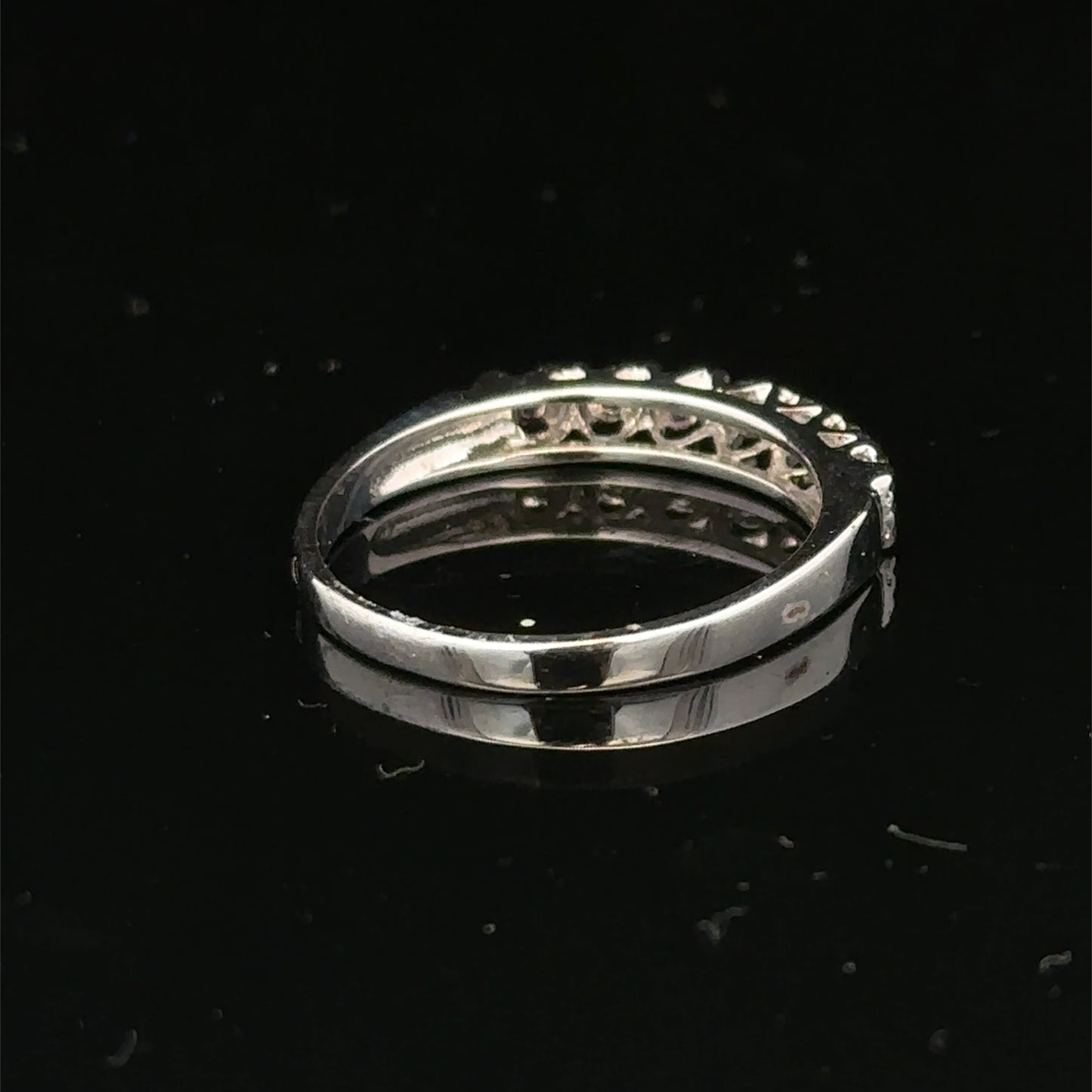 9ct white gold diamond ring in size O with sparkling diamonds, crafted by Reeves and Sons.