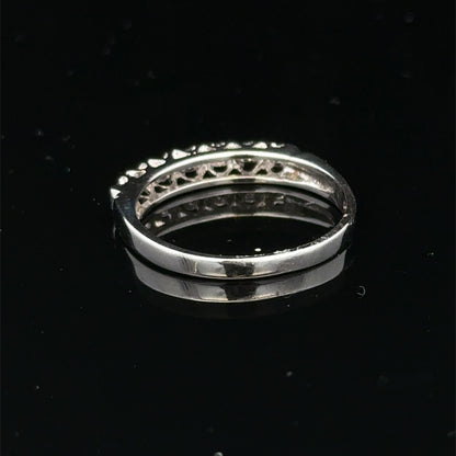 9ct white gold diamond ring in size O with sparkling diamonds, crafted by Reeves and Sons.