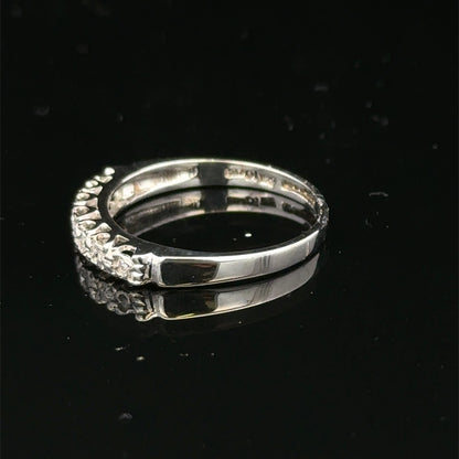 9ct white gold diamond ring in size O with sparkling diamonds, crafted by Reeves and Sons.