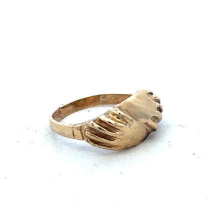 9ct yellow gold ring in size L1/2 with a smooth polished band, crafted by Reeves and Sons.
