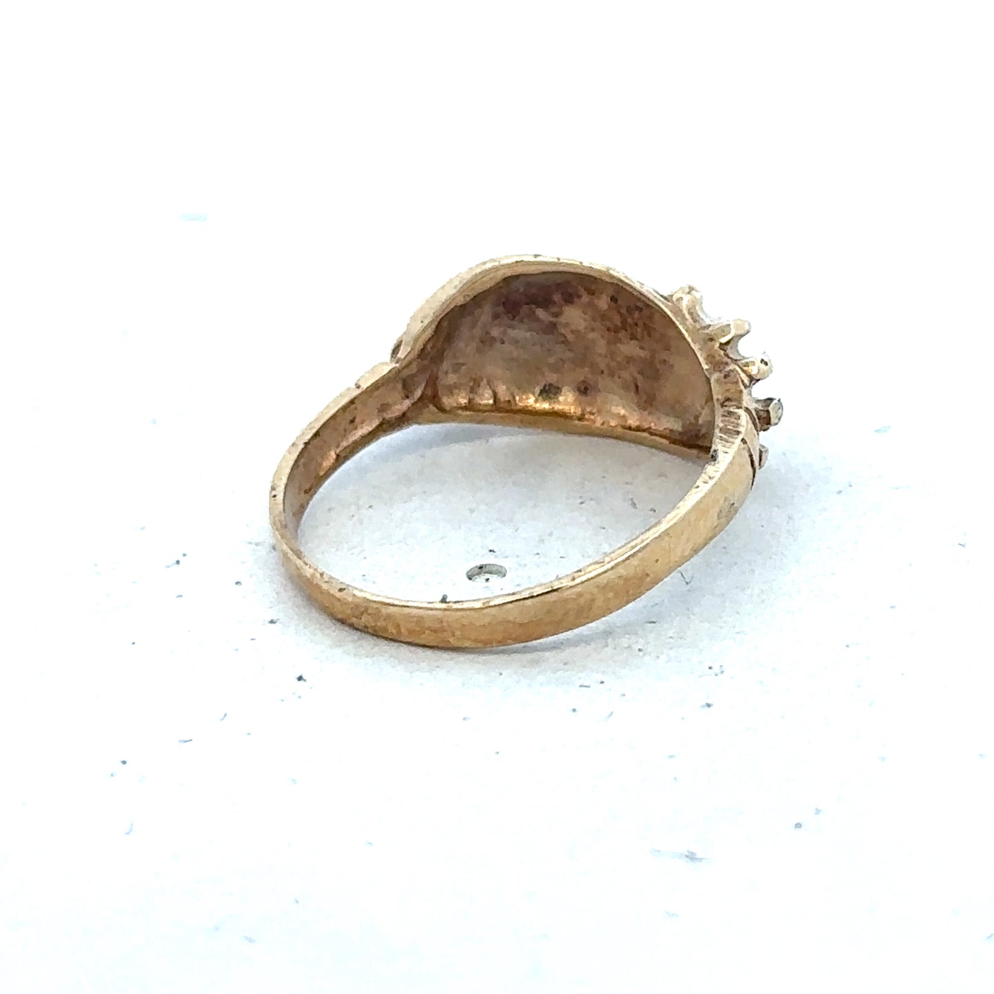 9ct yellow gold ring in size L1/2 with a smooth polished band, crafted by Reeves and Sons.