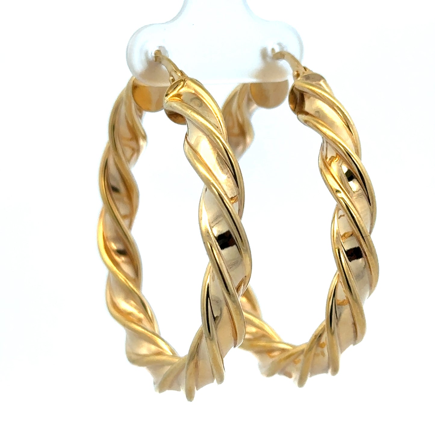 9ct yellow gold hoop earrings 4.6g (sh27241b)