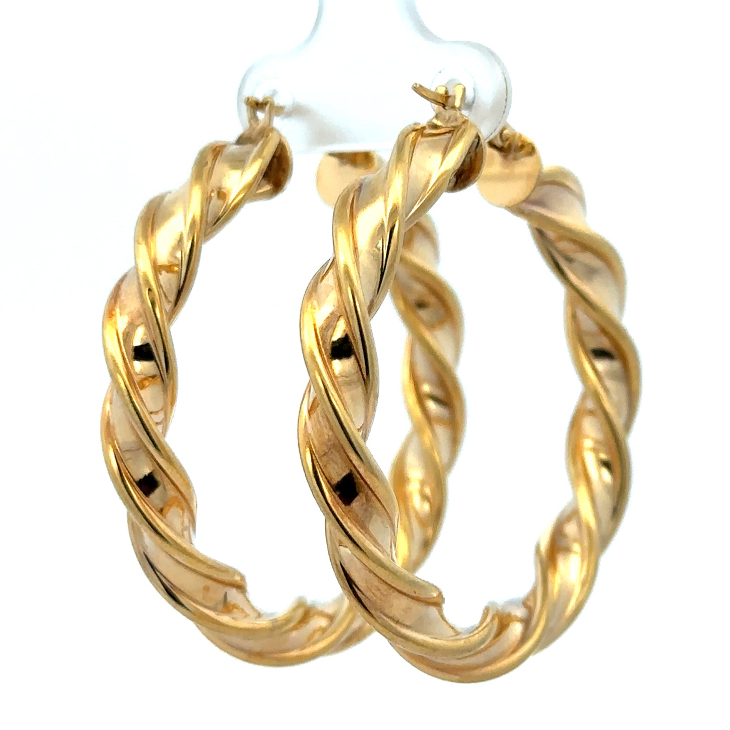 9ct yellow gold hoop earrings 4.6g (sh27241b)
