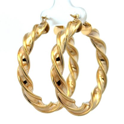 9ct yellow gold hoop earrings 4.6g (sh27241b)