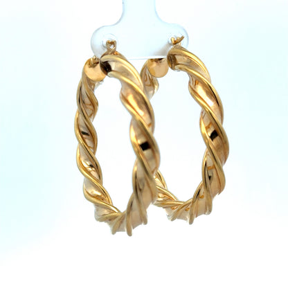 9ct yellow gold hoop earrings 4.6g (sh27241b)