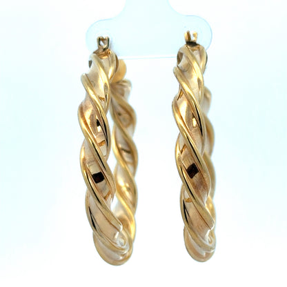 9ct yellow gold hoop earrings 4.6g (sh27241b)
