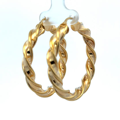 9ct yellow gold hoop earrings 4.6g (sh27241b)
