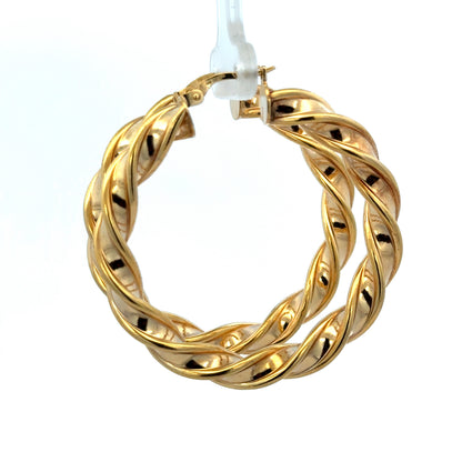 9ct yellow gold hoop earrings 4.6g (sh27241b)