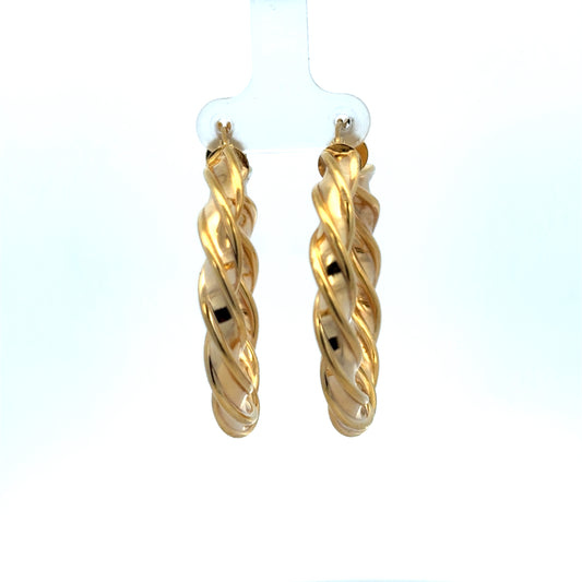 9ct yellow gold hoop earrings 4.6g (sh27241b)