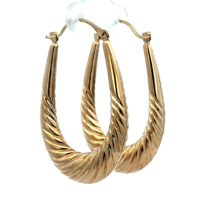 9ct yellow gold hoop earrings 3.4g (sh27257b)