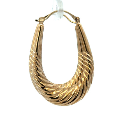 9ct yellow gold hoop earrings 3.4g (sh27257b)