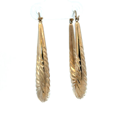 9ct yellow gold hoop earrings 3.4g (sh27257b)