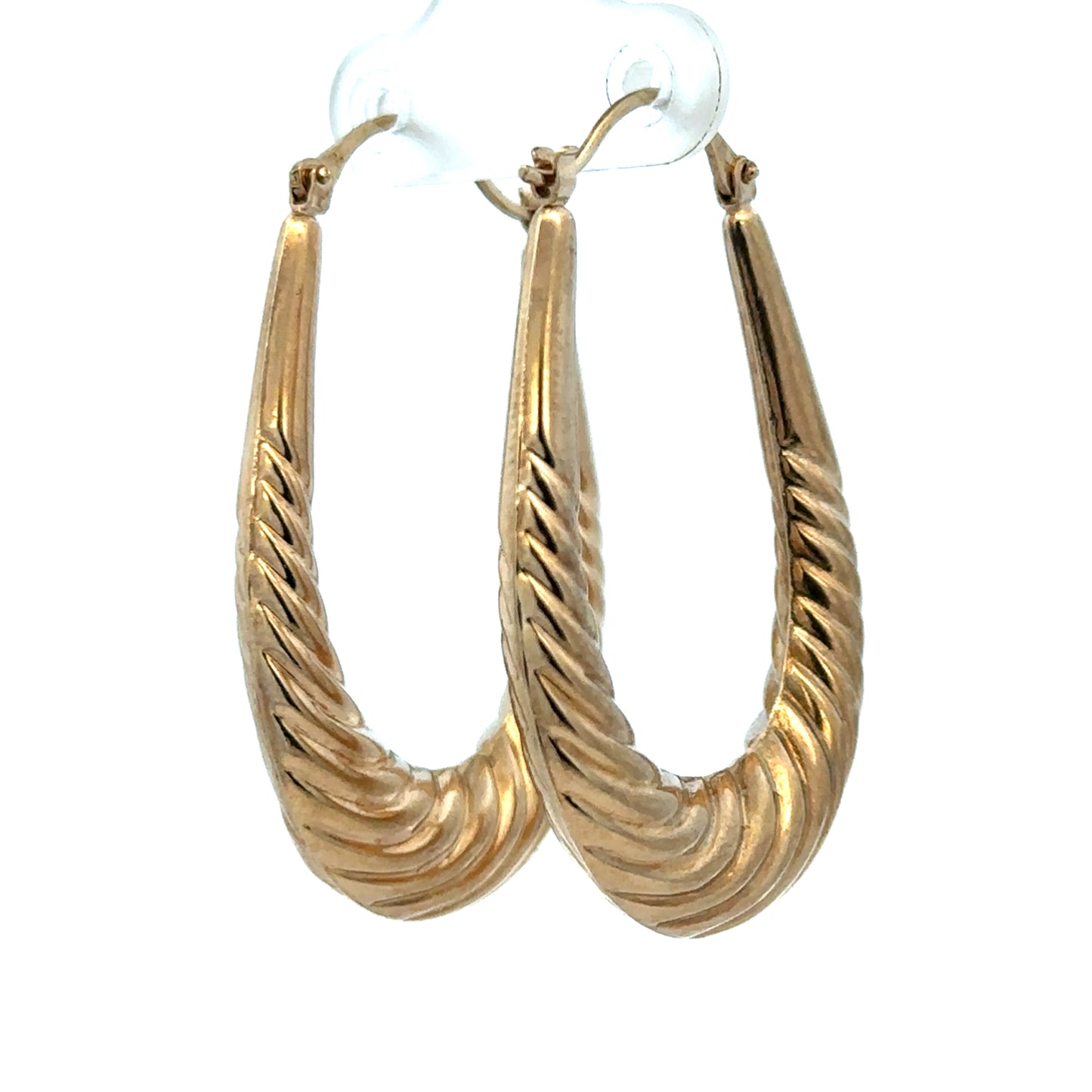 9ct yellow gold hoop earrings 3.4g (sh27257b)