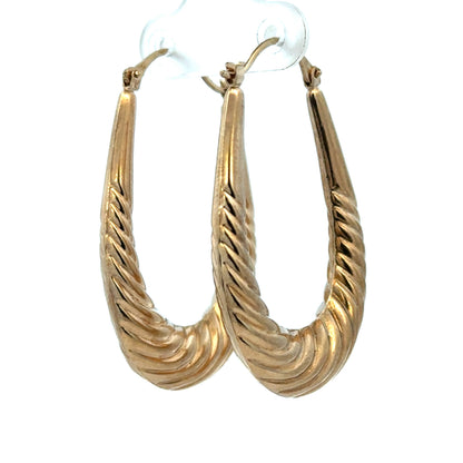 9ct yellow gold hoop earrings 3.4g (sh27257b)