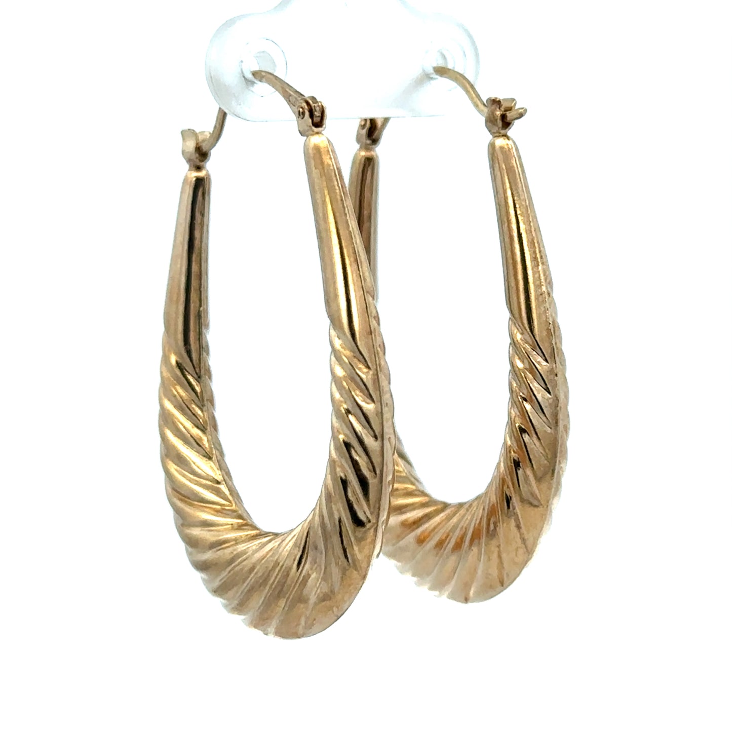9ct yellow gold hoop earrings 3.4g (sh27257b)