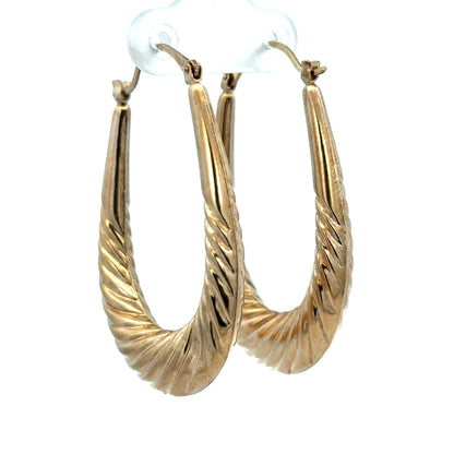 9ct yellow gold hoop earrings 3.4g (sh27257b)